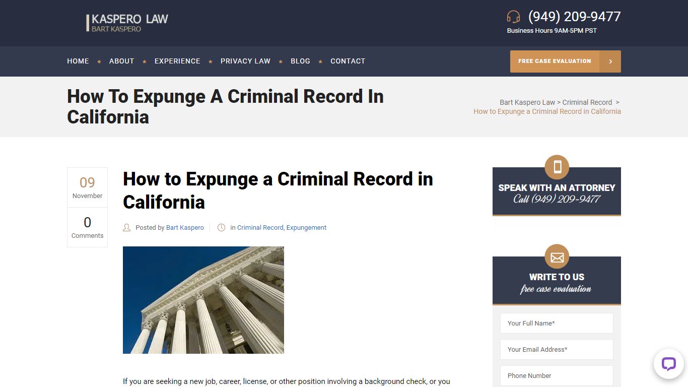 How to Expunge a Criminal Record in California